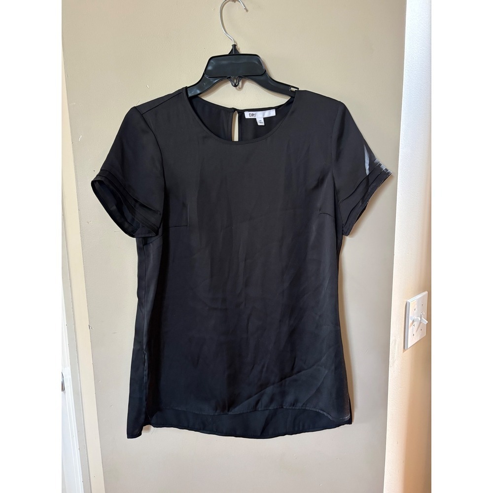 DR2 by Daniel Rainn Black Short Nordstrom Sleeve Keyhole Back Blouse  Womens XS